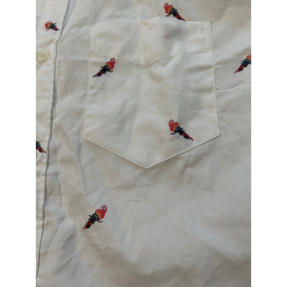 American Eagle Outfitters Mens Bird Print Button Down Shirt White Size M - Picture 3 of 14
